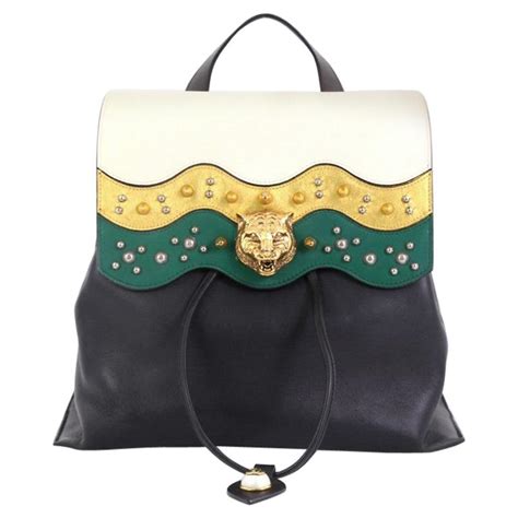 gucci malin medium studded leather backpack|Gucci Animalier Malin Backpack Studded Leather Medium Black.